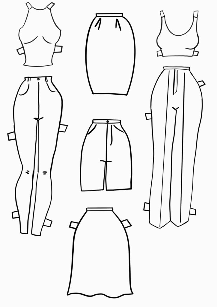 Boneca de papel roupas 1