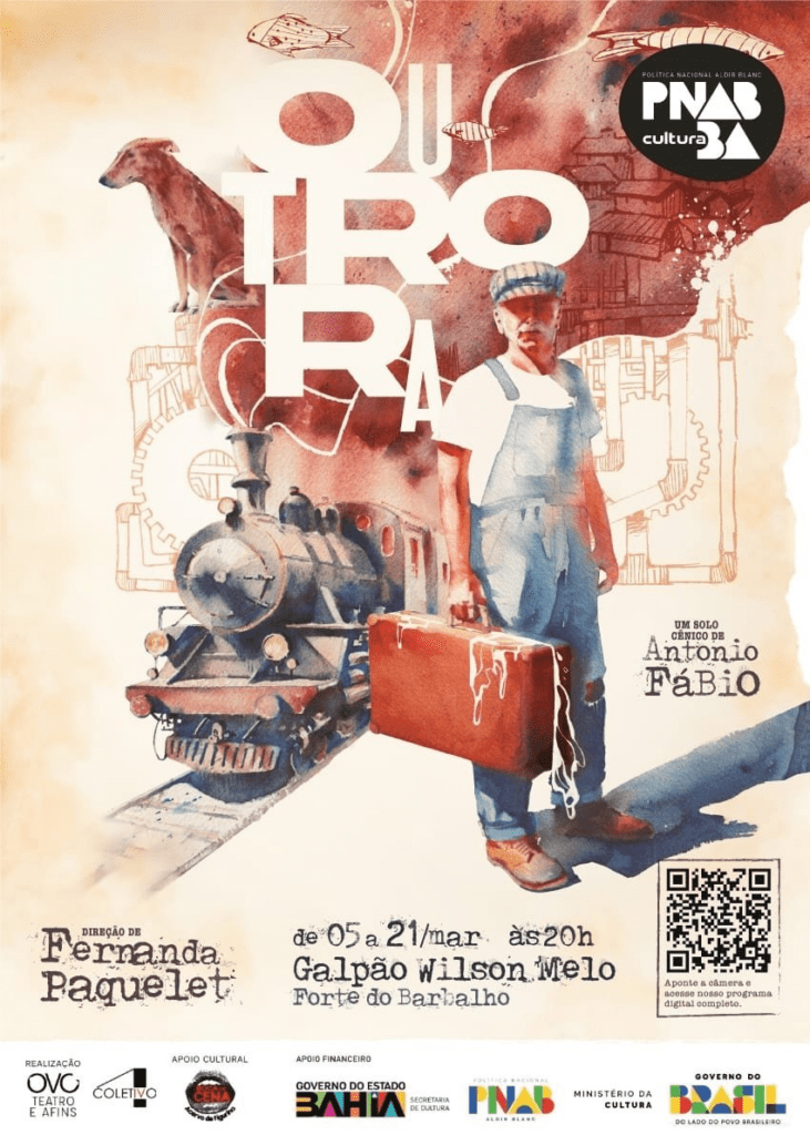 A peça Outrora acompanha um homem solitário que aguarda, em uma estação de trem, a partida que o levará para longe da pequena cidade onde vive.