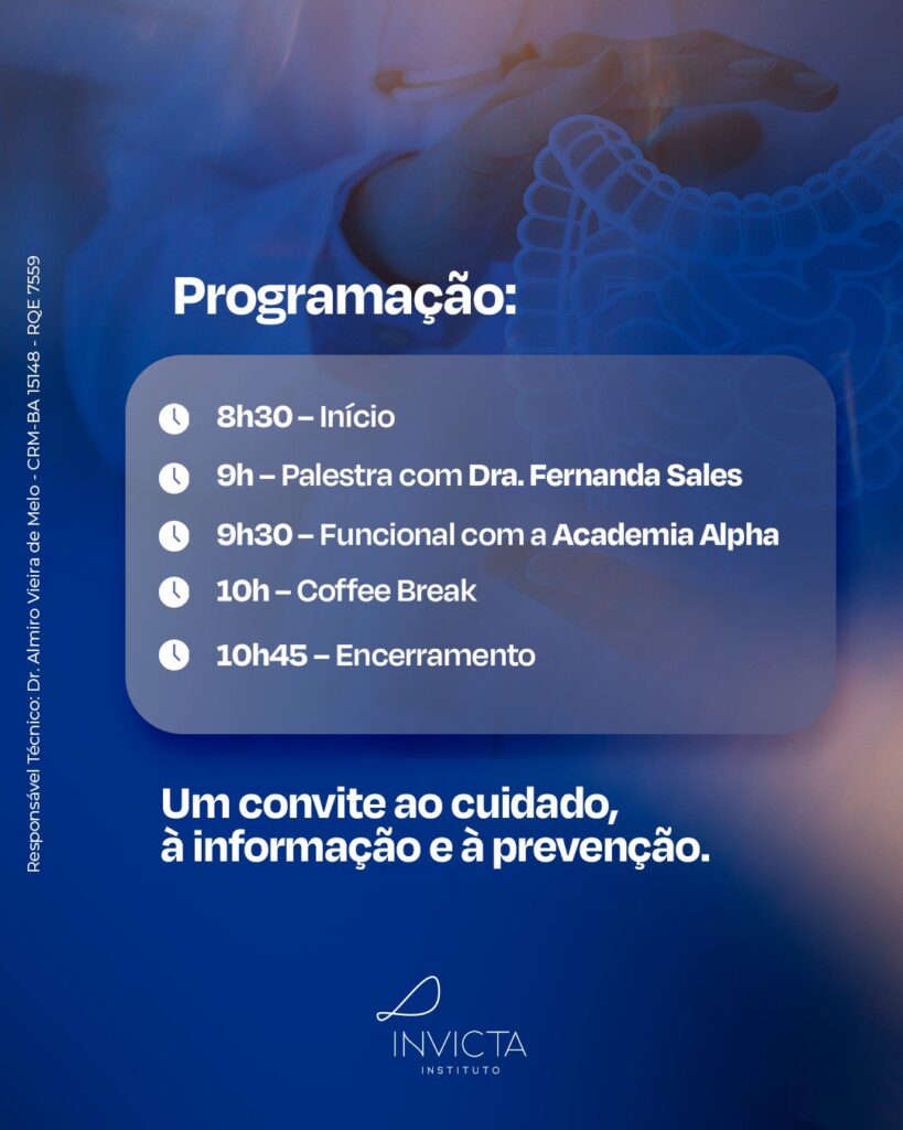 Março Azul: Invicta Instituto promove evento de prevenção ao câncer colorretal no próximo dia 21 3 marco azul 2