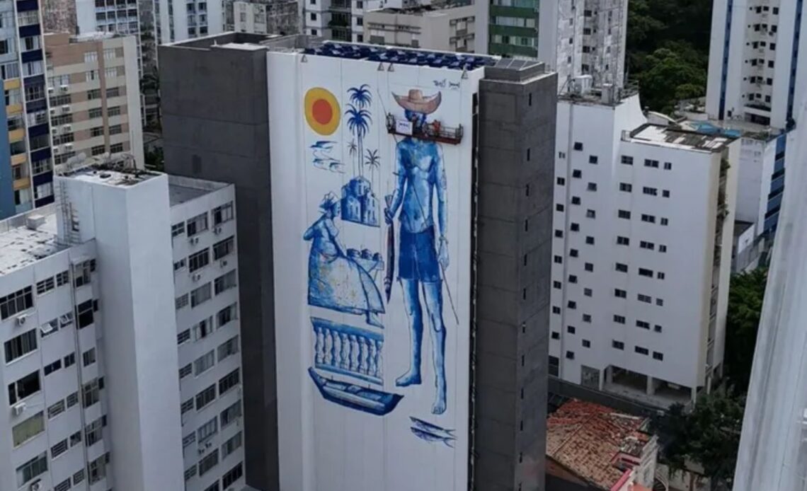 Barra ganha mega-mural de 42 metros inspirado em música de Gilberto Gil 1 mural gil cores vivas foto divulgacao