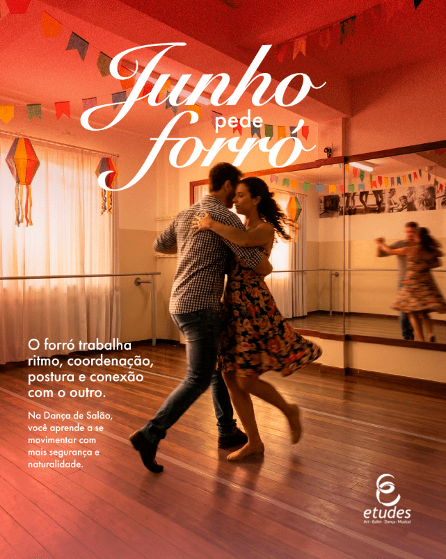 Etudes oferece aulas de forró durante o mês de junho; confira 2 Escola Etudes oferece aulas de forró em Junho.