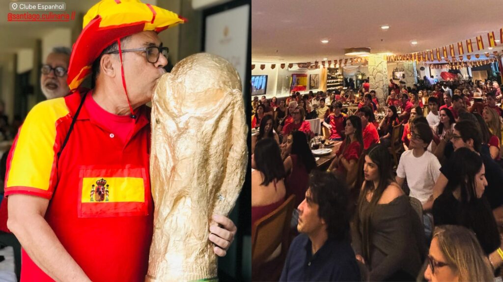 Espanha campeã: Torcida celebra título da Copa 2026 no Restaurante Santiago 2 espanha final copa santiago 1