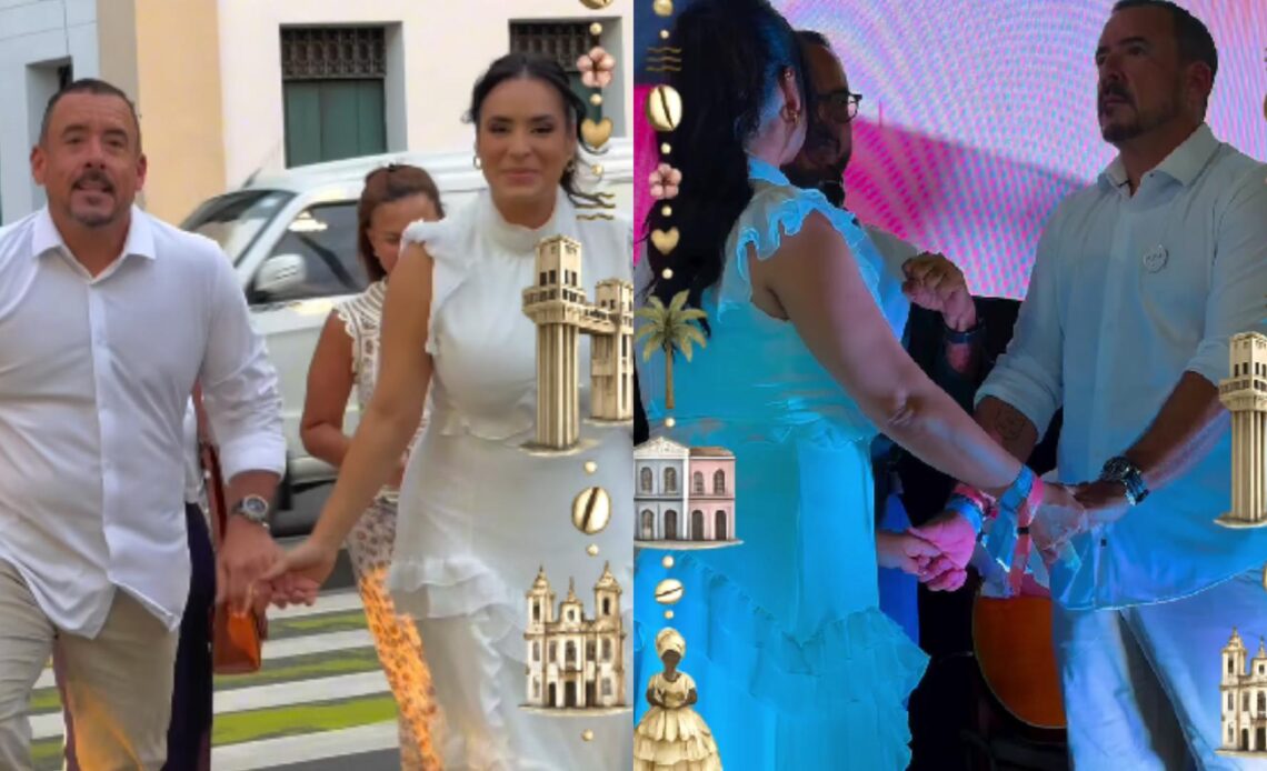 Gegê e Priscila Magalhães fazem chá revelação no Mercado Modelo 1 gege priscila magalhes bebe cha revelacao